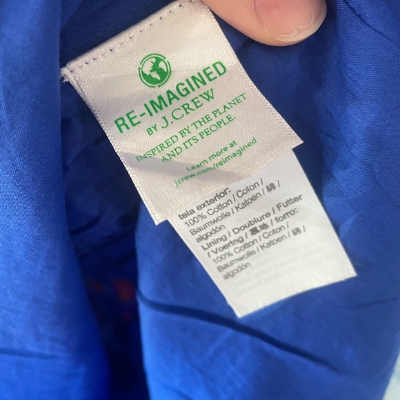 J. Crew Vibrant Blue and Pink 100% Cotton Floral Skirt Size Medium - Picture 6 of 7